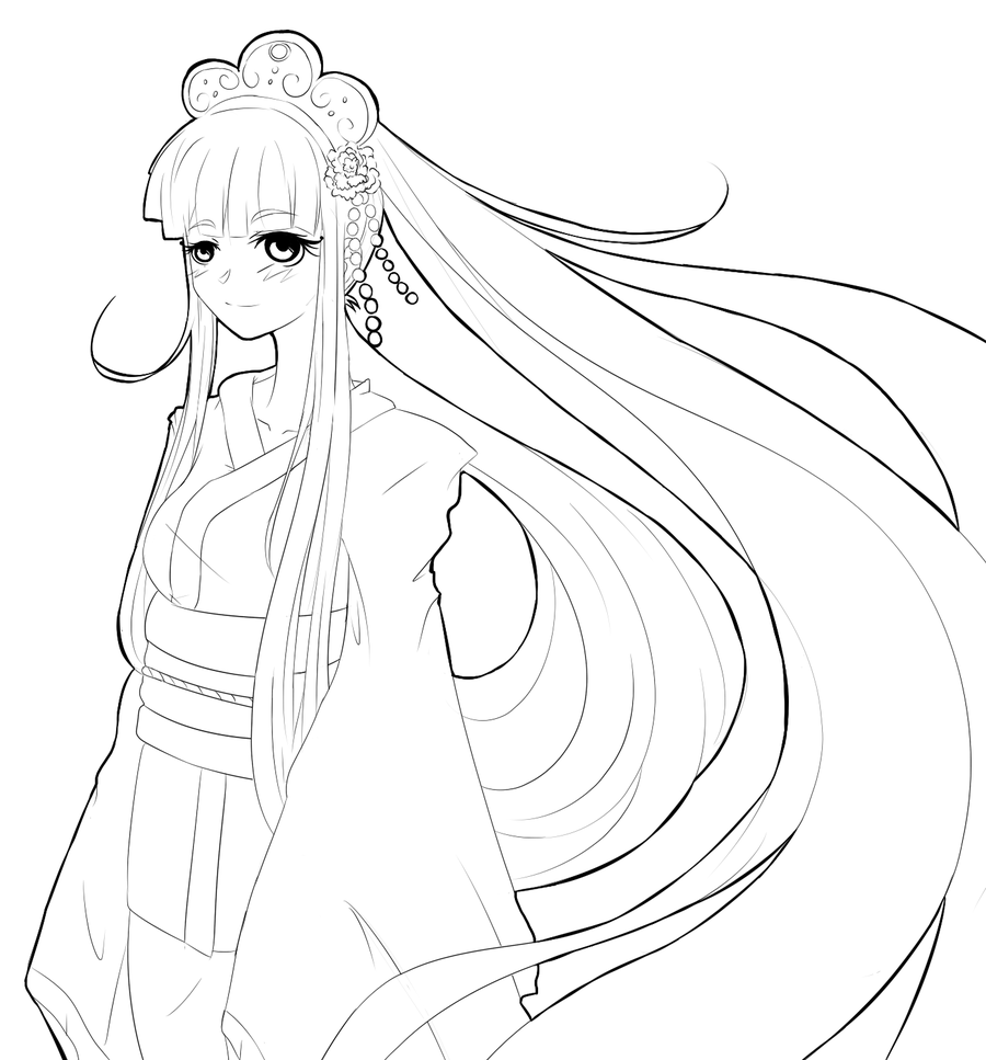 900x967 Japanese Kimono Free To Color By Pink Momoka Devia On Japanese