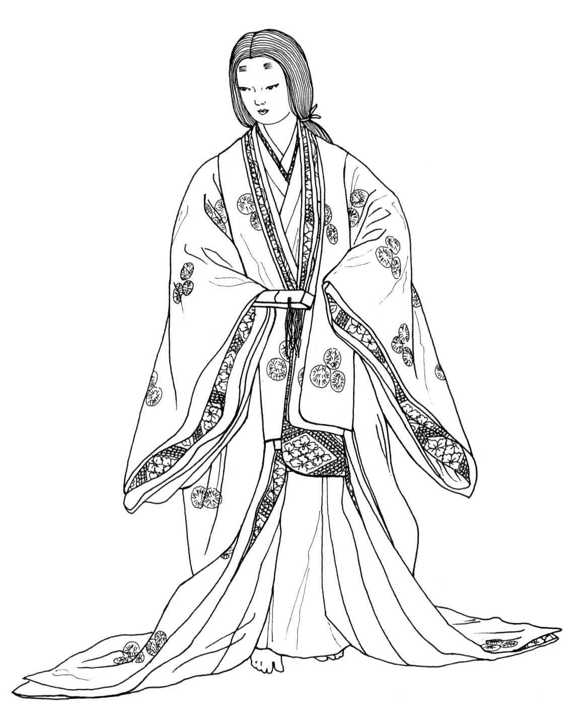 1132x1400 Momoyama Upper Warrior Class Formal Dress Many Layers Of Robes