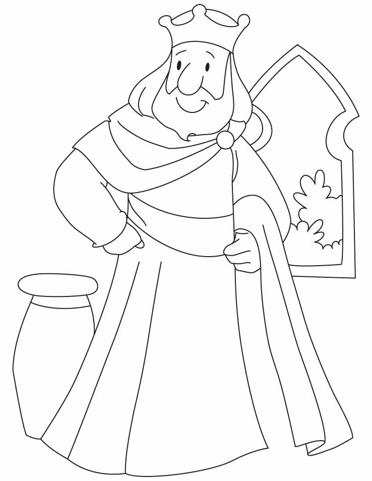 738x954 A King Standing Beside The Window Coloring Pages Stoning