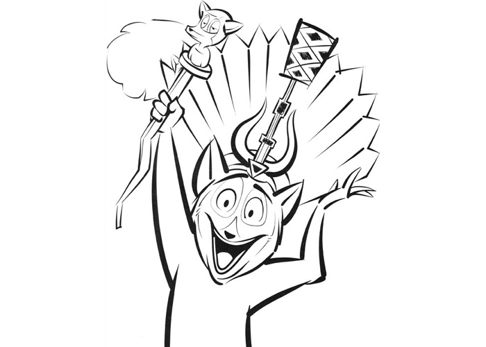 700x500 King Julien Madagascar Coloring Page