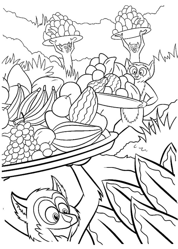 600x840 King Julien The King Of Lemur Coloring Page Color Luna