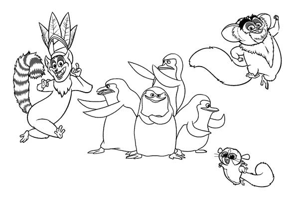 600x424 King Julien The King Of Lemur In Madagaskar Coloring Page Color Luna
