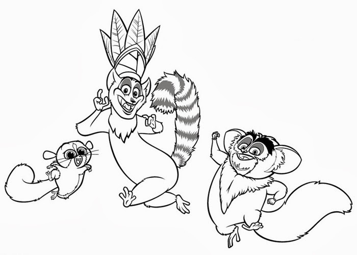 700x500 Madagascar Lemur Coloring Page