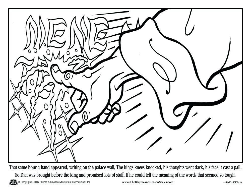1000x773 Daniel And The Writing On The Wall Coloring Page