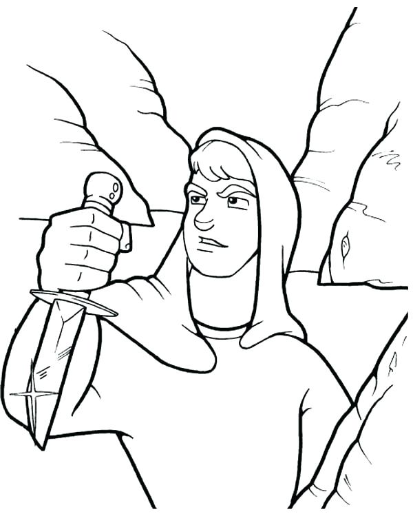 600x746 King Saul Coloring Page King Coloring Page With Sharp Knife In