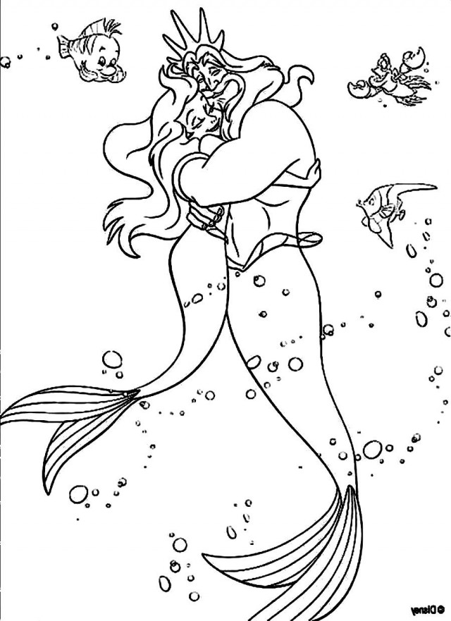 640x881 King Triton Coloring Page 422125