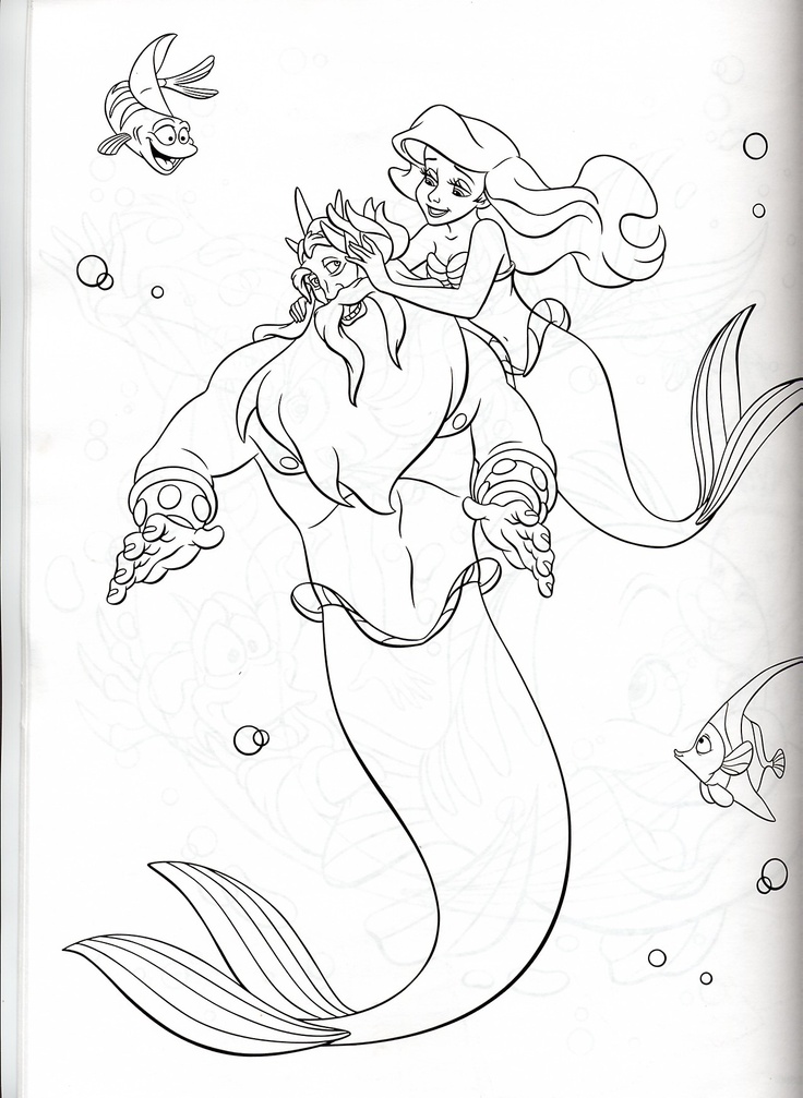 736x1007 King Triton Coloring Page 422123