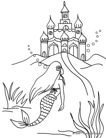 363x470 Mermaid's Kingdom Coloring Pages