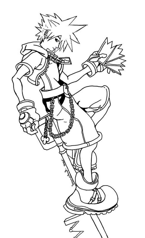 600x982 Chic Design Kingdom Hearts Coloring Pages All Of Printable Sora