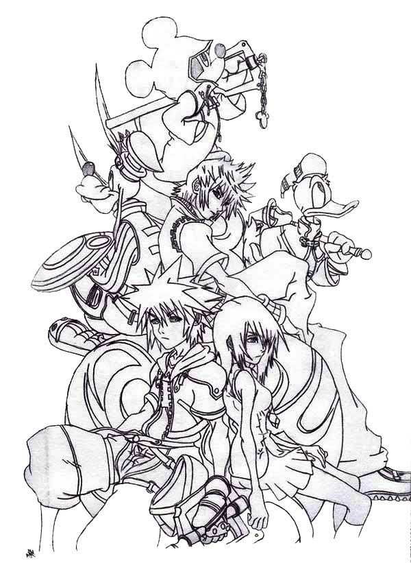 600x821 Kingdom Hearts Coloring Pages Here Home Sora Sora And Friends