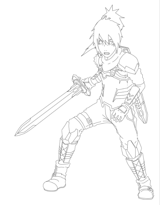 543x696 Kirito Coloring Pages Lineart Sword Art Online