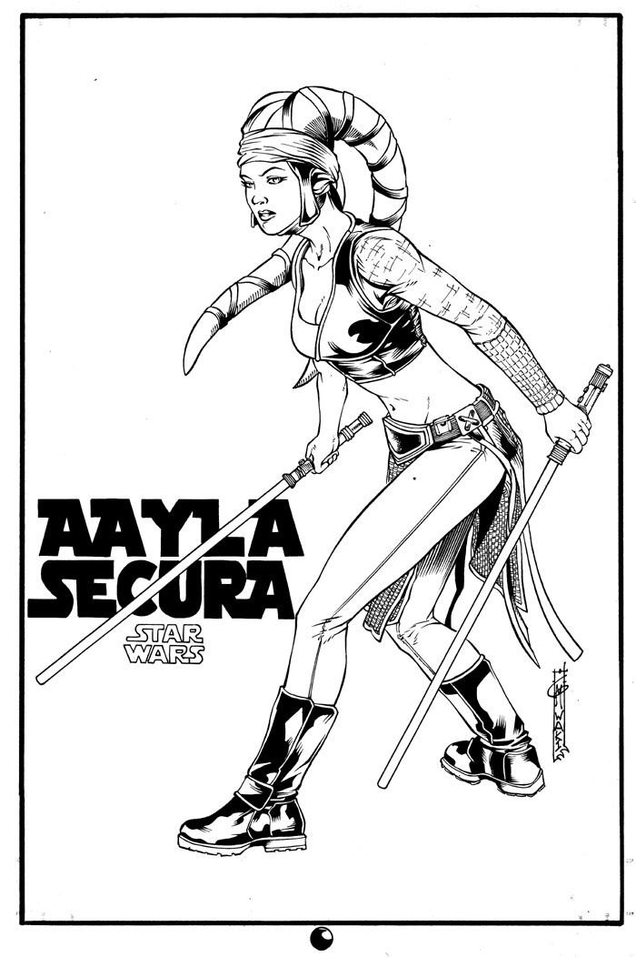 700x1052 Aayla Coloring Pages Aayla Secura Small Waki2 Star Wars
