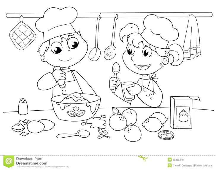 728x573 Kitchen Coloring Pages For Kids Adults Pdf Girls Ready Hello Kitty