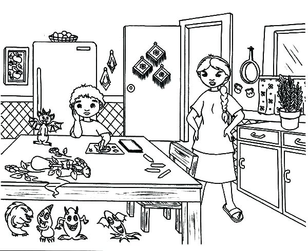 600x490 Kitchen Coloring Pages