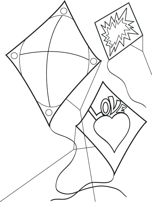 529x700 K Is For Kite Coloring Page Image Images Kite Coloring Sheets