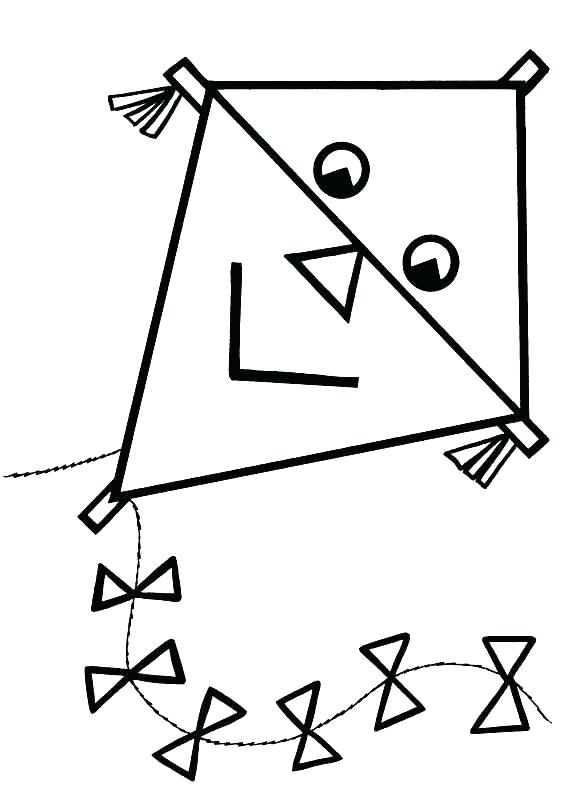 570x800 Kite Coloring Pages Printable