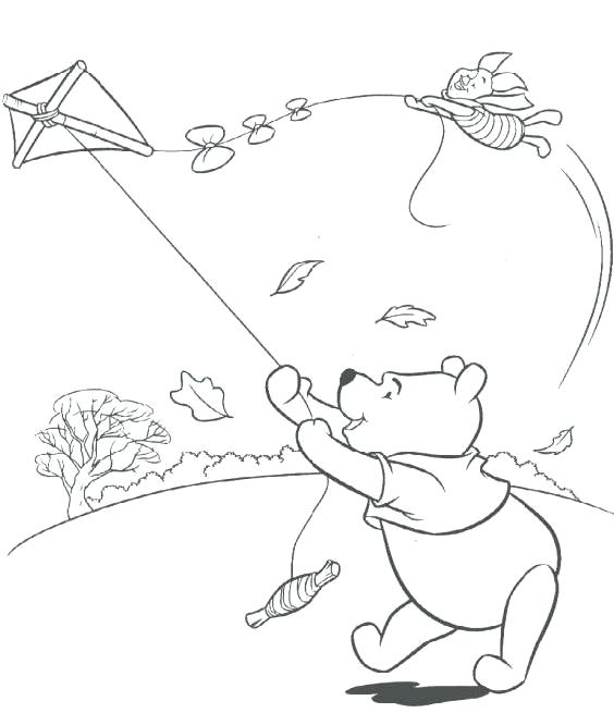 564x655 Kite Coloring Page Kite Coloring Pages The Pooh A Kite Flying