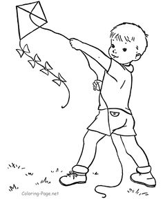 236x288 Color The Kite Flying Scene Kites, Worksheets And Scene