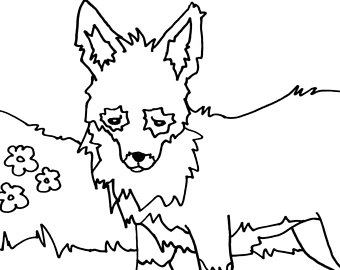 340x270 Fox Coloring Page Etsy