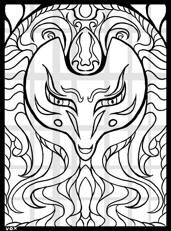 600x810 Kitsune Coloring Page P2u By V0xp0puli