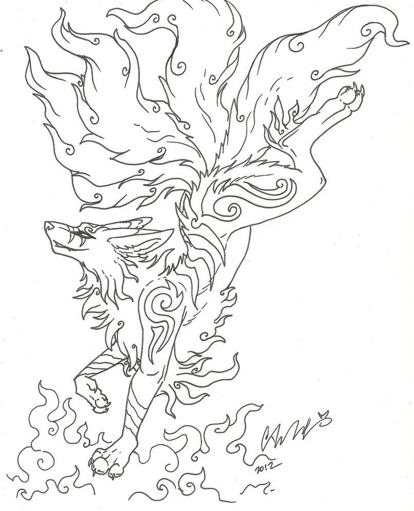 805x993 Kitsune Lineart By Xxcelestialdragonxx Coloring Pages