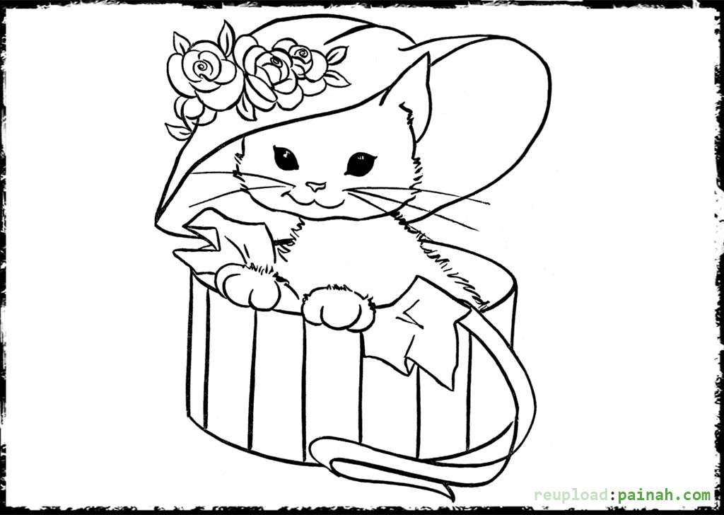 1024x728 Cats And Kitten Coloring Pages 34 Kids Cat Free Intended