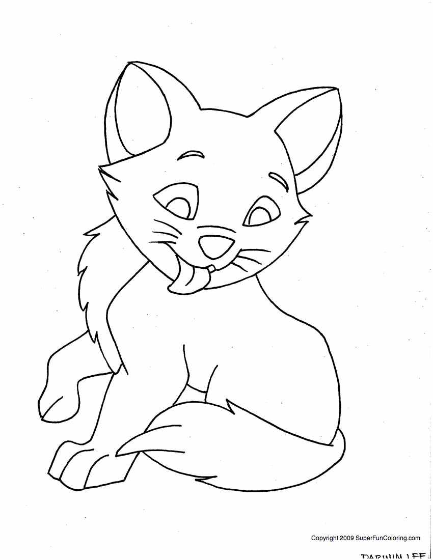 850x1100 Cute Kitten Coloring Pages