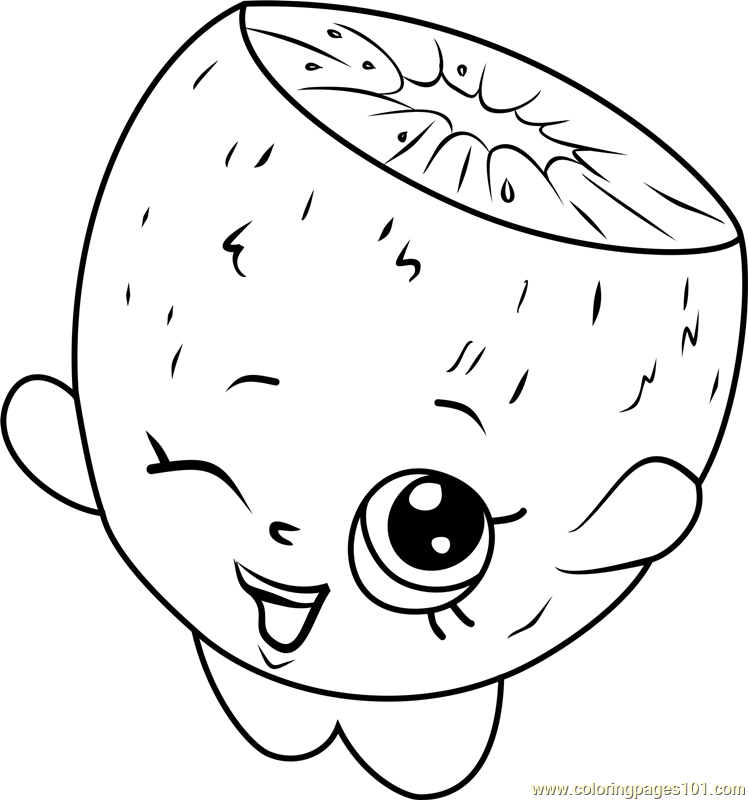 748x800 Pee Wee Kiwi Shopkins Coloring Page