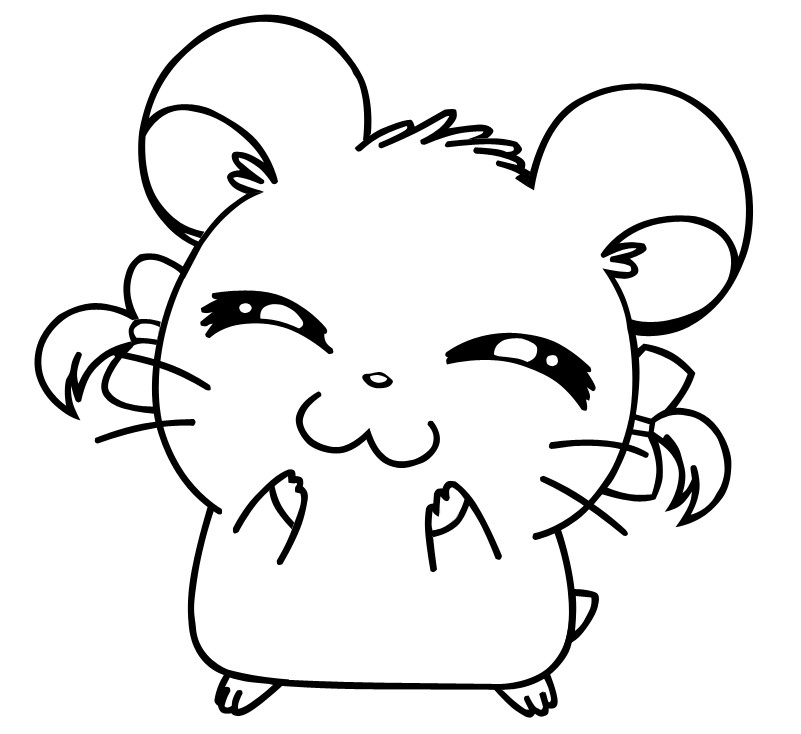 801x734 Hamtaro Colouring Page By Kiwi