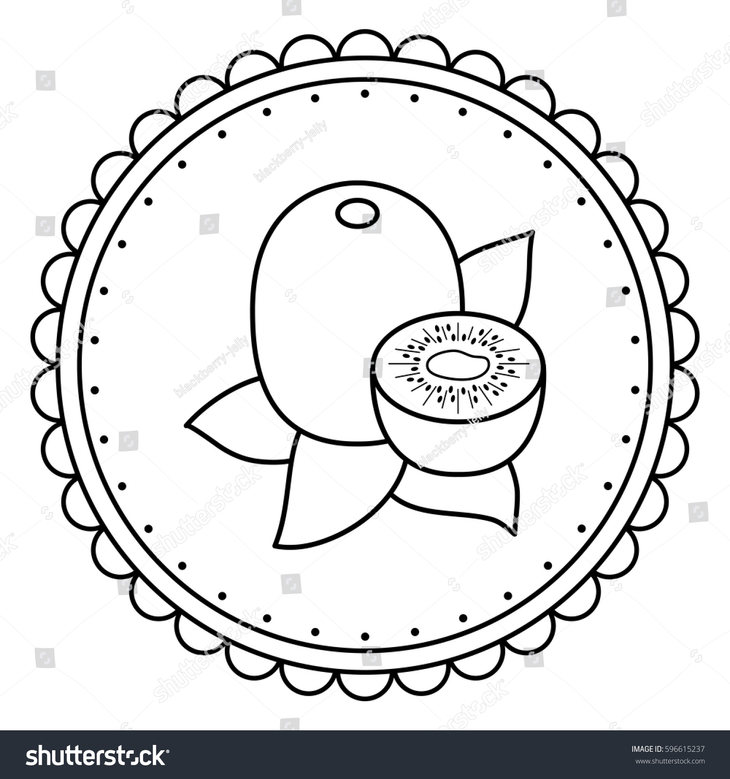 Kiwi Fruit Coloring Page