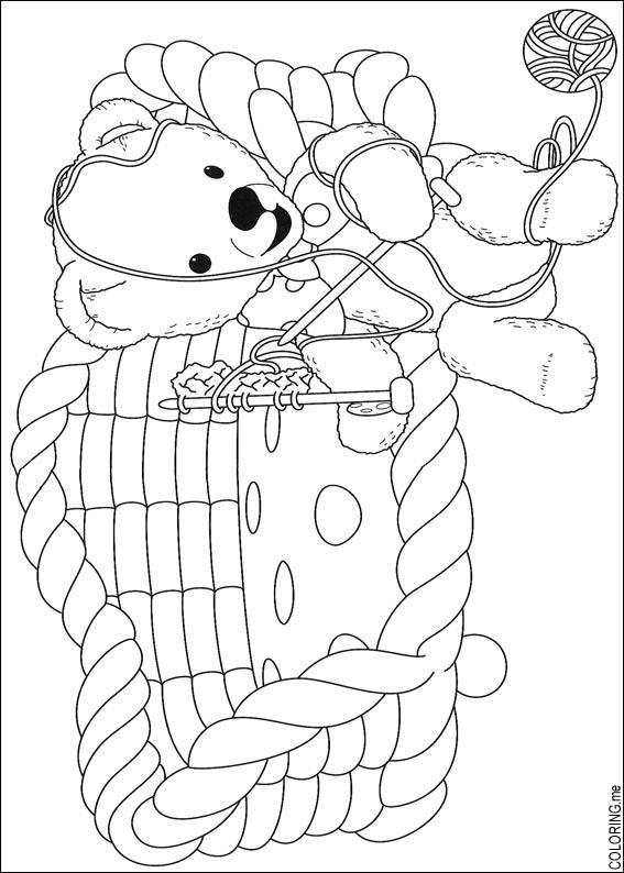 567x794 Coloring Page Andy Pandy Teddy Knitting
