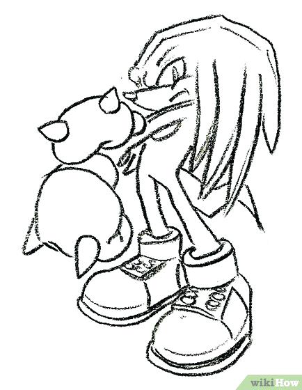 434x560 Knuckles Echidna Coloring Pages Image Titled Draw Knuckles