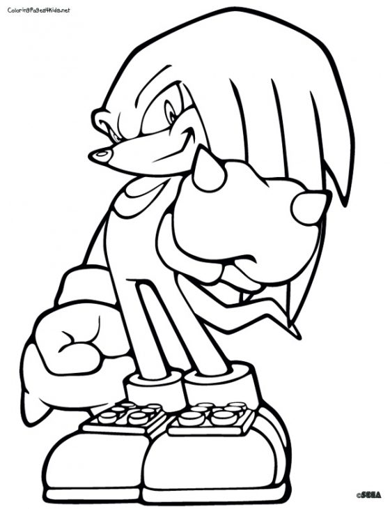560x730 Knuckles The Echidna Coloring Pages Knuckles In Sonic The Hedgehog