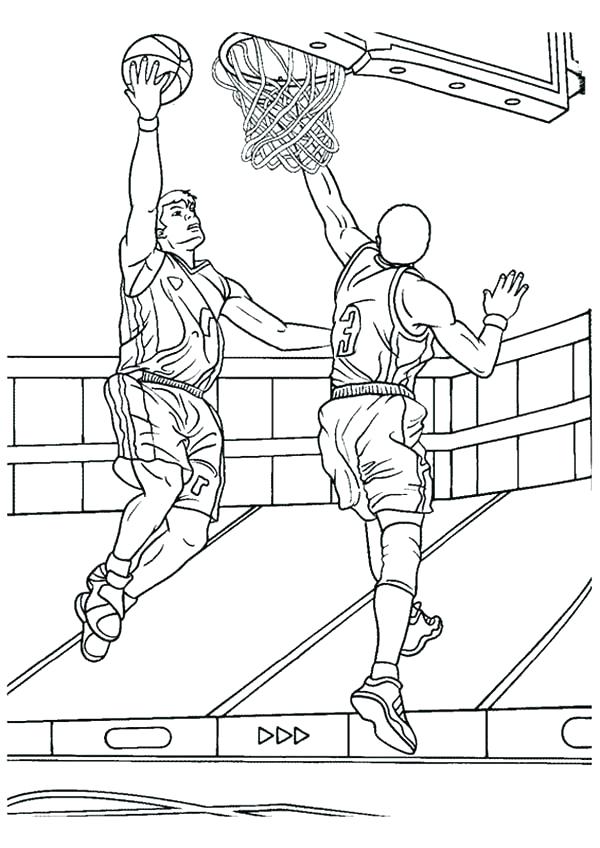 600x848 Emerging Basketball Coloring Pages To Print Kobe Bryant For Color