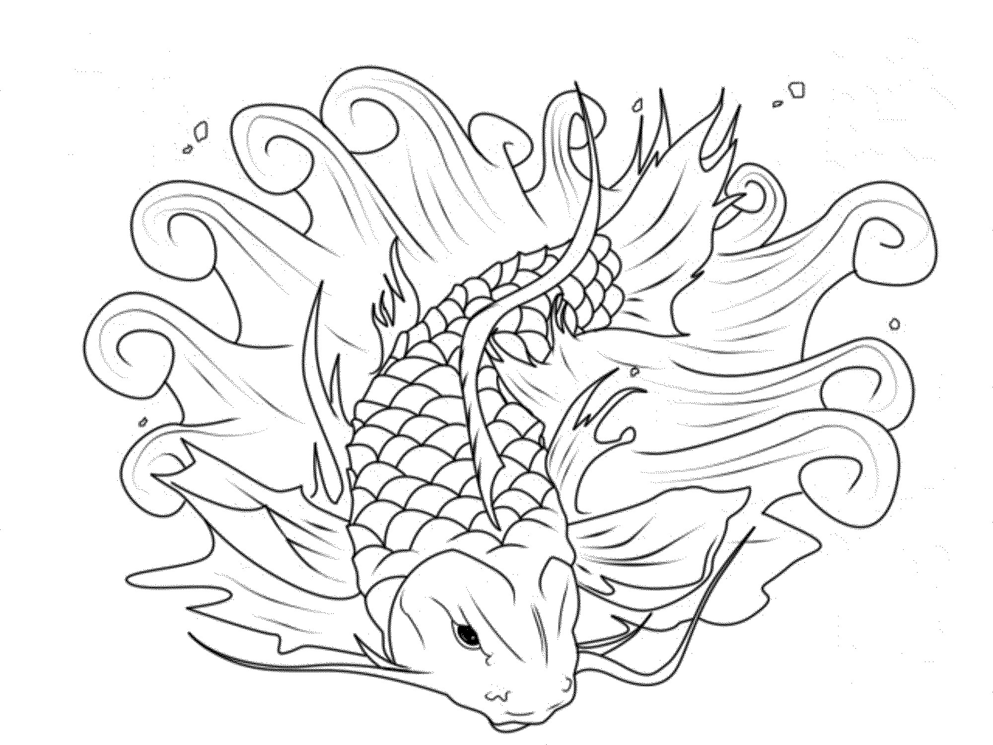 2000x1500 Koi Coloring Pages For Adults @ Koi Fish Coloring Pages Koi Fish