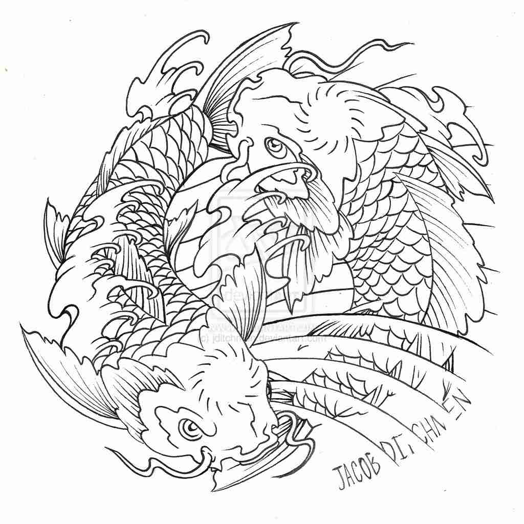 1024x1024 Fish Coloring Pages At Koi Olegratiy