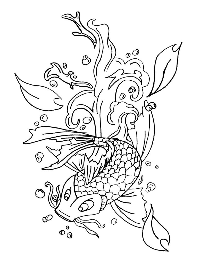 776x1029 Koi Fish Coloring Pages Koi Fish Coloring Page Printable