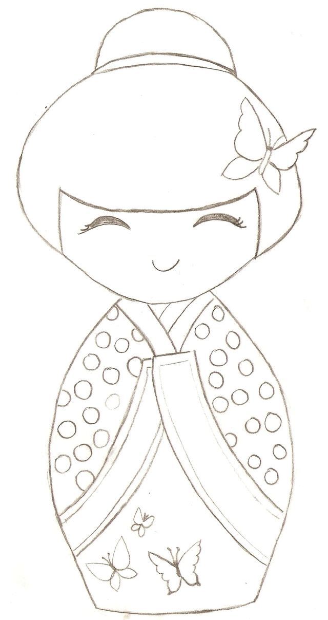 Kokeshi Dolls Coloring Pages