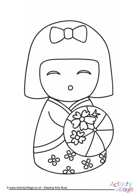 460x650 Kokeshi Doll Colouring Page 5