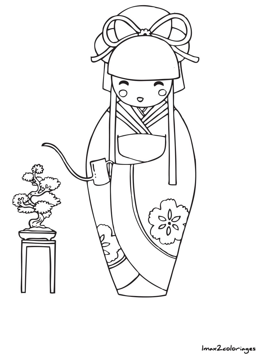920x1235 Coloriage Poupee Japonaise Numero 17 Color It