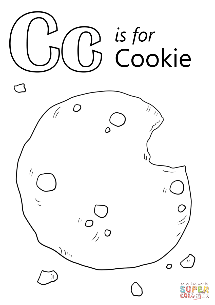 849x1200 Letter C Is For Cookie Coloring Page Free Printable Pages