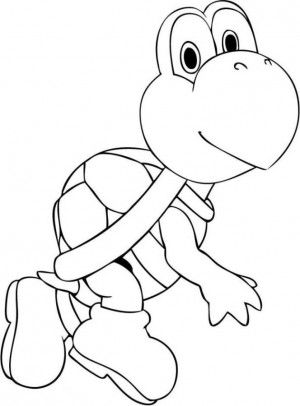 300x406 Koopa Troopa Mario Coloring Page