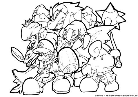 476x333 Mario Bowser Coloring Pages Super Characters