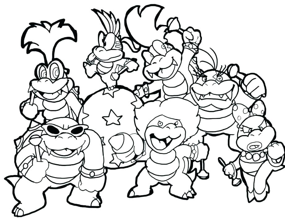 921x715 Super Mario Characters Coloring Pages Super Mario Brothers