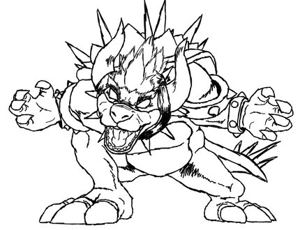 440x330 Super Mario Land Bowser Cocky Dragon Coloring 590435, Bowser