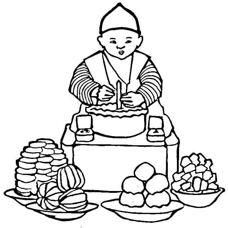 750x752 Korean Food Picture Coloring Page