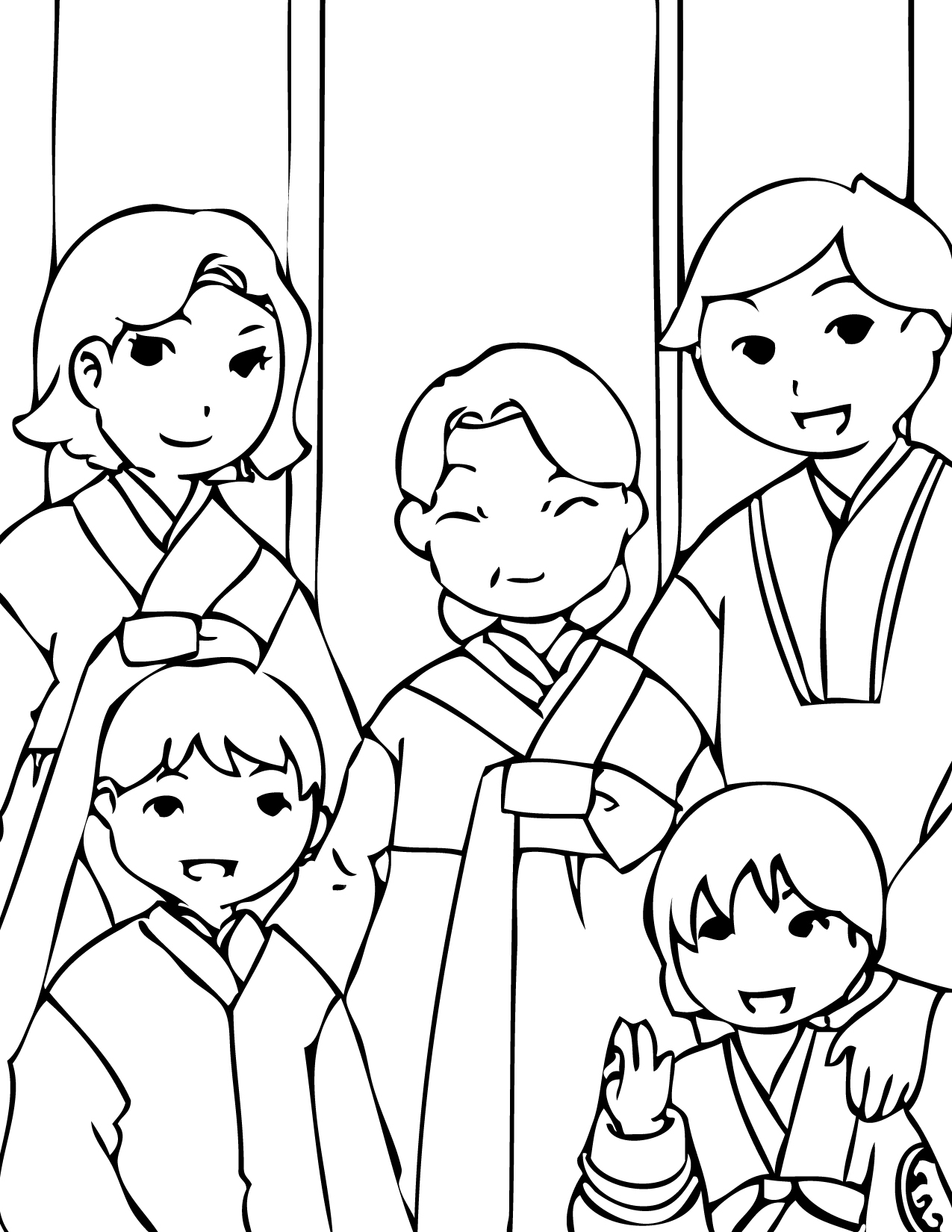 1275x1650 Korean New Year Coloring Page