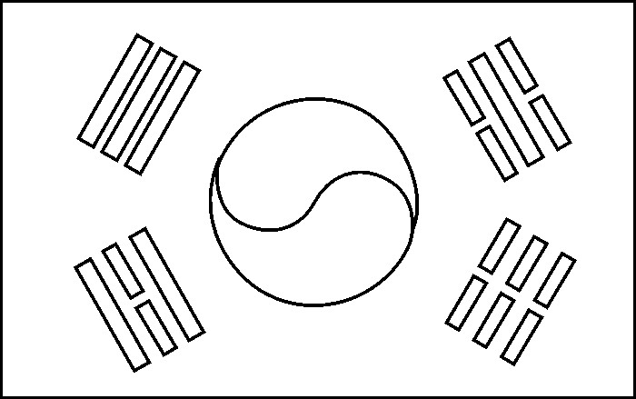 700x439 South Korea Flag Coloring Pages