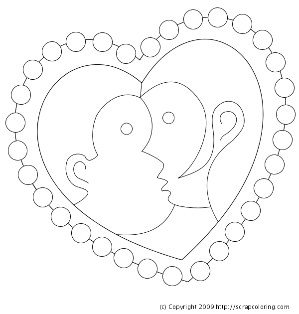 600x630 Kiss Heart Shaped Stamp Coloring Page