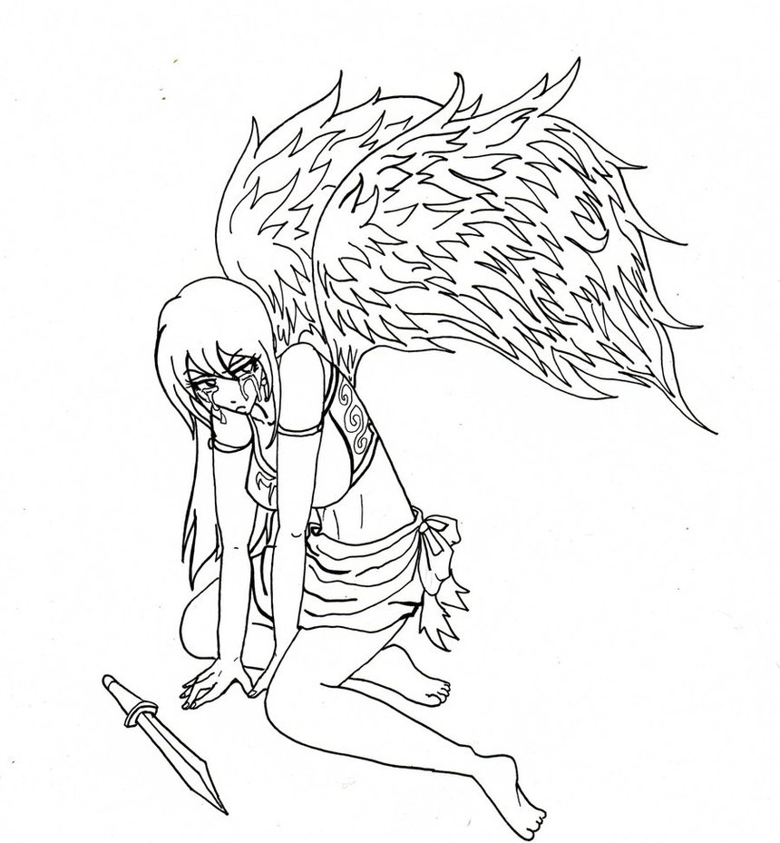 860x929 Anime Angel Girl Coloring Pages